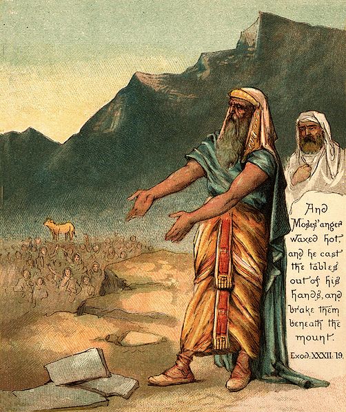 File:Moses Breaks Commandment Tablets 001 jpg The Work of God #39 s Children